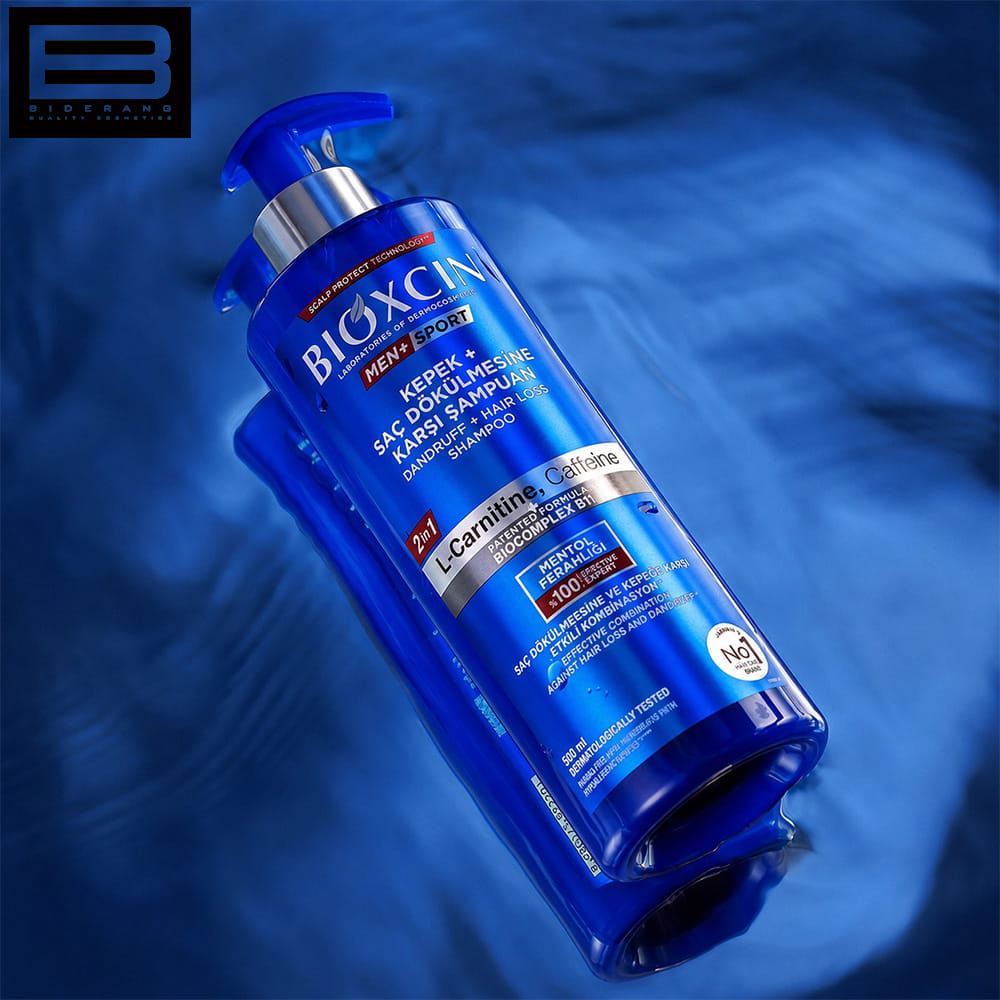 شامپو کافئین ضد شوره و ضد ریزش بیوکسین Men+Sport 1*2 حجم 500ml
